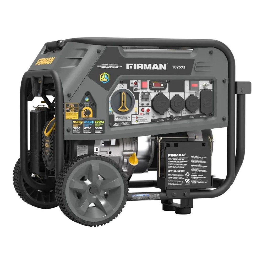 FIRMAN ELECTRIC GENERATOR TRI FUEL T07573 7500W RUNNING 9400W PEAK WATT PORTABLE