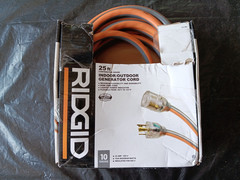 Rigid 711575 25Ft. Contractor Grade Indoor/Outdoor Generator Cord