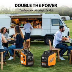 Efurden Generator Gas Powered 2500W Inverter Quiet Pure Sine Wave with CO Sensor