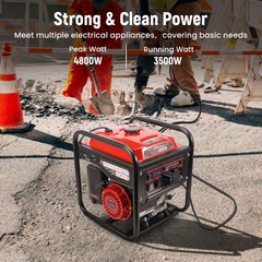 Digital Inverter Generator 4800W Peak 3500W Running Gas Power Camping RV Ready