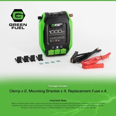 1000W Power Inverter 2000W Peak w/DC 12V to 3X 120V AC, 2X 2.4Amp USB, Mounti…
