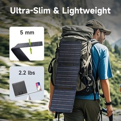5V 21W Foldable Solar Panel Charger USB-C and USB-A Outputs for Phones Hiking