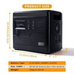 1000Wh Portable Power Station Solar Generator,Lithium Battery,Backup Power