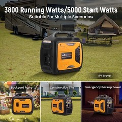 Gas Inverter Generator 5000W/3800W Electric Remote Start RV Ready EPA Certified