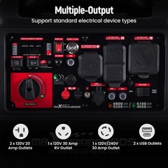 120/240V Switchable & Dual Fuel Generator 5200W – Emergency Backup for Storms