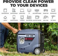 A-iPower 3,700-Watt Super Quiet Portable RV Ready Gas Powered Inverter Generator