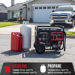 DuroStar DS13000MX 13,000W/10,500W Dual Fuel Portable Generator w/ CO Alert