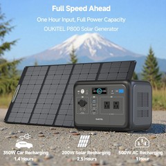Portable Power Station 512Wh LiFePO4 Battery 800W/512Wh With 200WSolar Generatoe