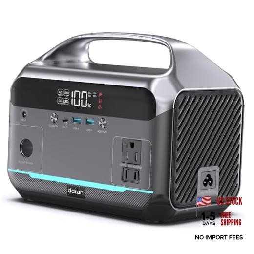 Portable Power Station 600W (1200W Peak), 288Wh Solar Generator Advanced Gray