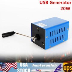 Hand Crank Generator Dynamo Emergency Generator 12/15V USB Charging Portable