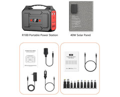 Generador solar portátil 146Wh con panel 40W y salida AC para camping hogar