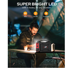 Generador solar portátil 146Wh con panel 40W y salida AC para camping hogar