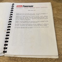 Coleman Powermate Repair Price List For Electric Generators & Pressure Washers