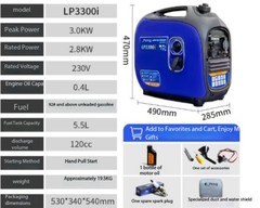 220V Gas-Powered Inverter Portable Generator, Small, Electric Start,for Home Use
