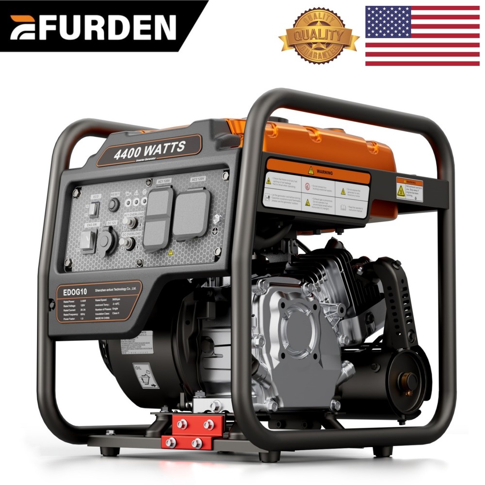 Efurden Portable Inverter Generator Gas Powered 4400W Home Backup & Camping Use