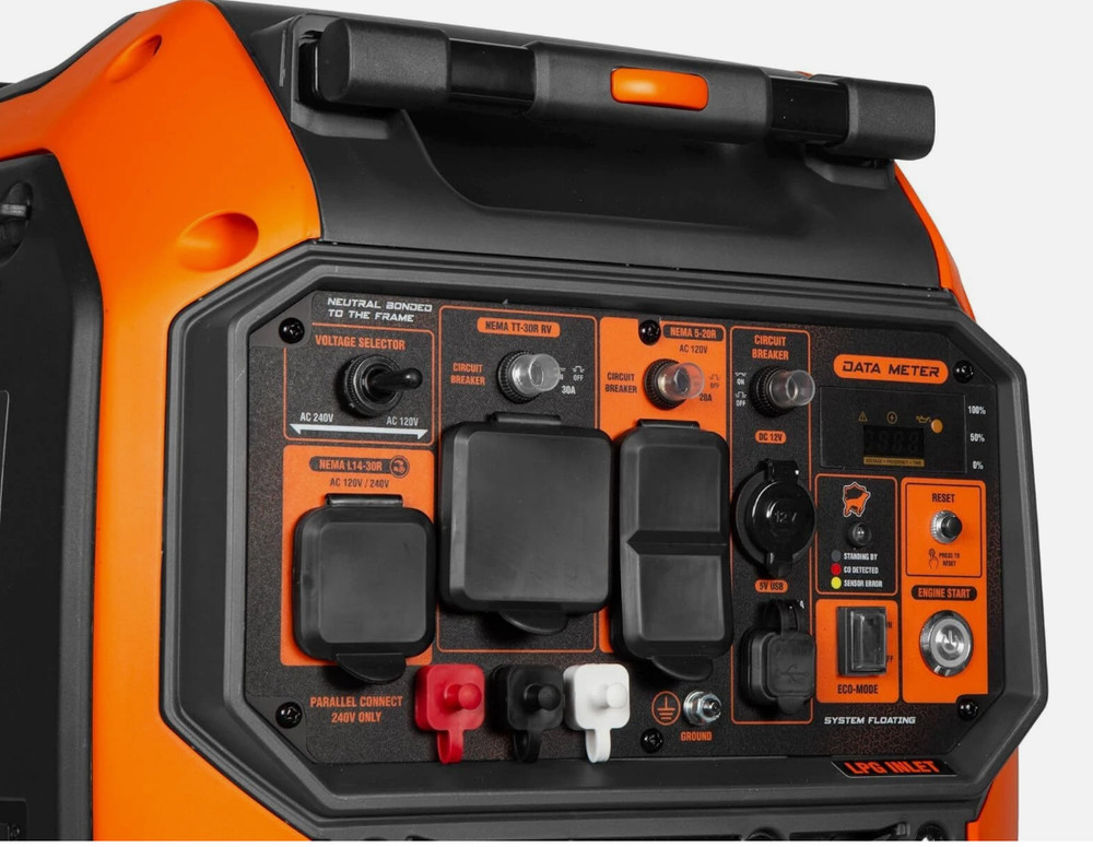 WEN 6800W Quiet Portable Dual Fuel Inverter Generator, Electric Start,CO Sensor