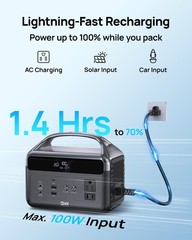 DaranEner Portable Power Station, 192Wh LiFePO4 Battery Backup Solar Grey