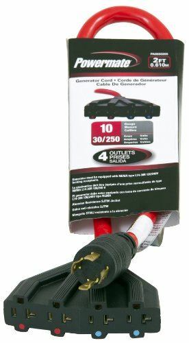 Powermate PA0650205 30-Amp Generator Cord, 2-Feet