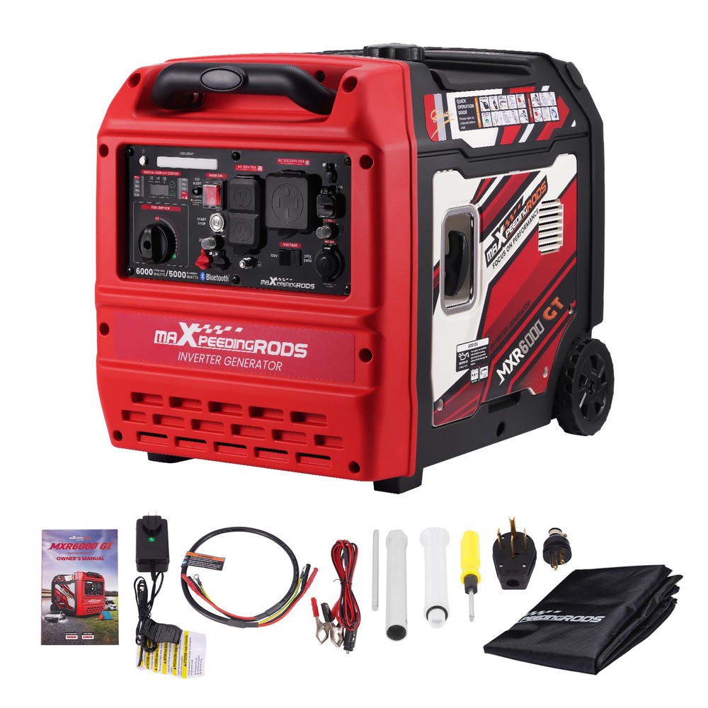 6KW Dual Voltage Gas Generator for Jobsite 120V/240V Bluetooth/Electric Start