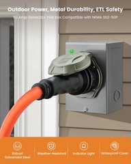 SURAIELEC 50 Amp Generator Power Inlet Box, NEMA SS2-50P (Old Version), Gray