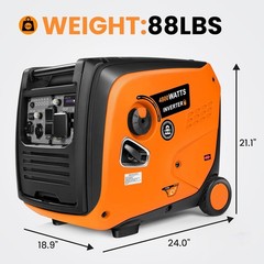 Efurden Portable Inveter Generator Quiet 4800 Watts Gas Powered CO with Wheel