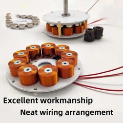 Mini Disc Iron Core Generator 50W 24V Strong Magnetic Multi-pole Three-Phase