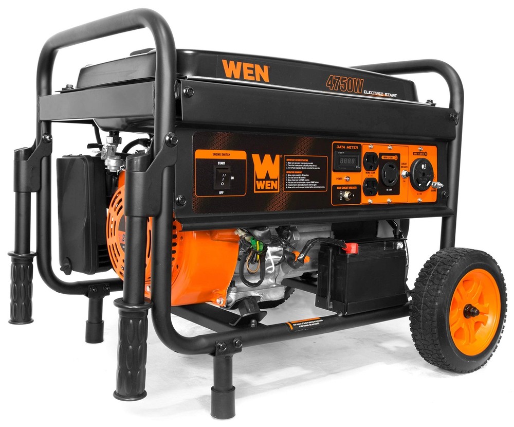 Portable Generator 4750W Electric Start Wheel Kit WEN 56475 Yellow Black