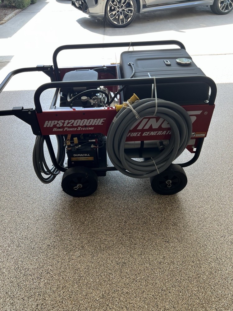 Winco HPS12000HE Tri-Fuel Generator 12,000W Electric Start Home Backup Red/Black