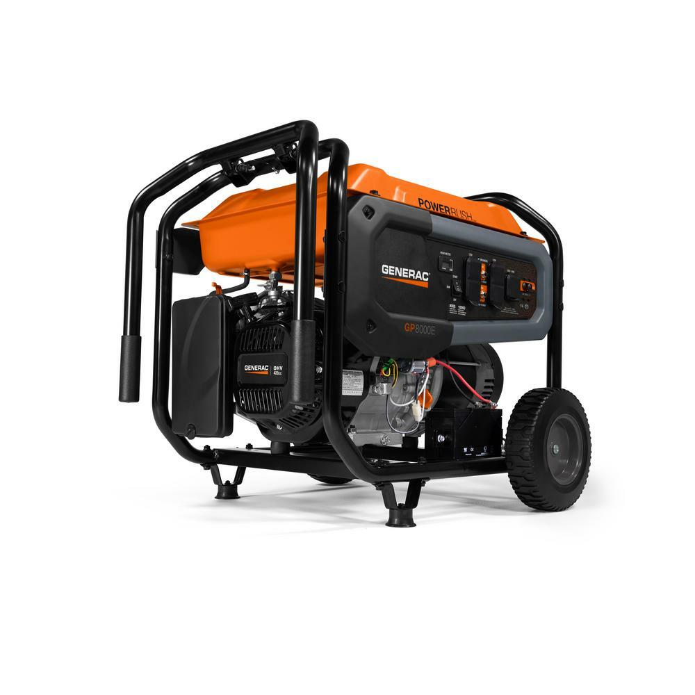 Generac 8000-Watt Gasoline Powered Portable Generator with Electric Start Power
