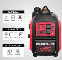 PowerSmart 2500W Portable Inverter Gas Generator Super Quiet Low Oil Shutdown