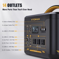 VTOMAN Jump 1800 Portable Power Station 1800W