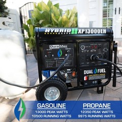 DuroMax XP13000EH 13,000-Watt Dual Fuel Portable Generator – Gas & Propane, E…