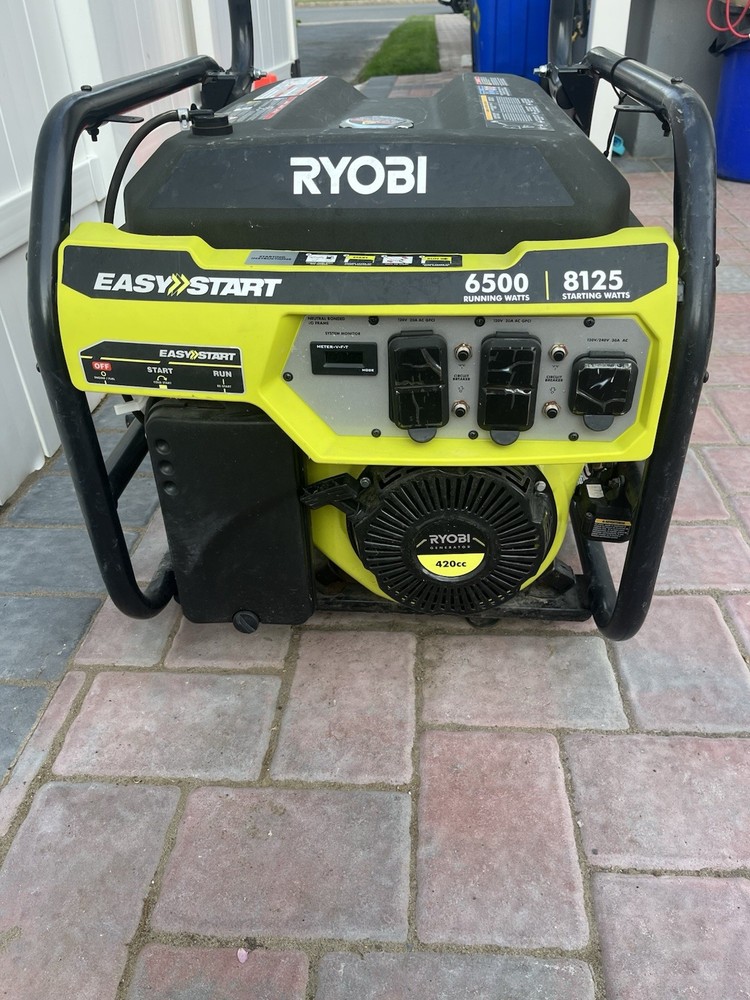 RYOBI 6,500-Watt Gas Portable Generator with CO Shutdown Sensor[read Description