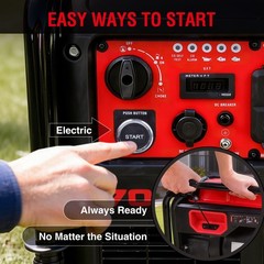 PowerSmart 7000W Open Frame Inverter Generator with Electric Start, Outdoor Use