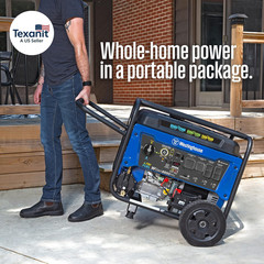 12500 Peak Watt Tri-Fuel Home Backup Portable Generator, Remote Electric Start,