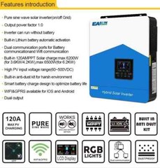 Hybrid Solar Inverter With Wi-Fi Support 6200w/3000w/1800w 12v/24v