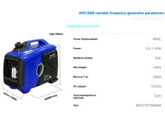 Small Portable Mini Silent Gasoline Generator Digital Frequency Conversion