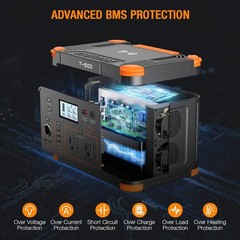 Portable Power Station 500W(Peak 1000W) 519Wh Outdoor Solar Generator Backup