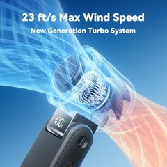 Handheld Turbo Fan, 4000mAh Portable Fan with Power Bank Function, 100 Black