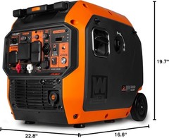 WEN 6800W Quiet Portable Dual Fuel Inverter Generator, Electric Start, CO Sensor