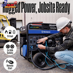 28000 Peak Watt Tri-Fuel Home Backup Portable Generator Remote Electric Start