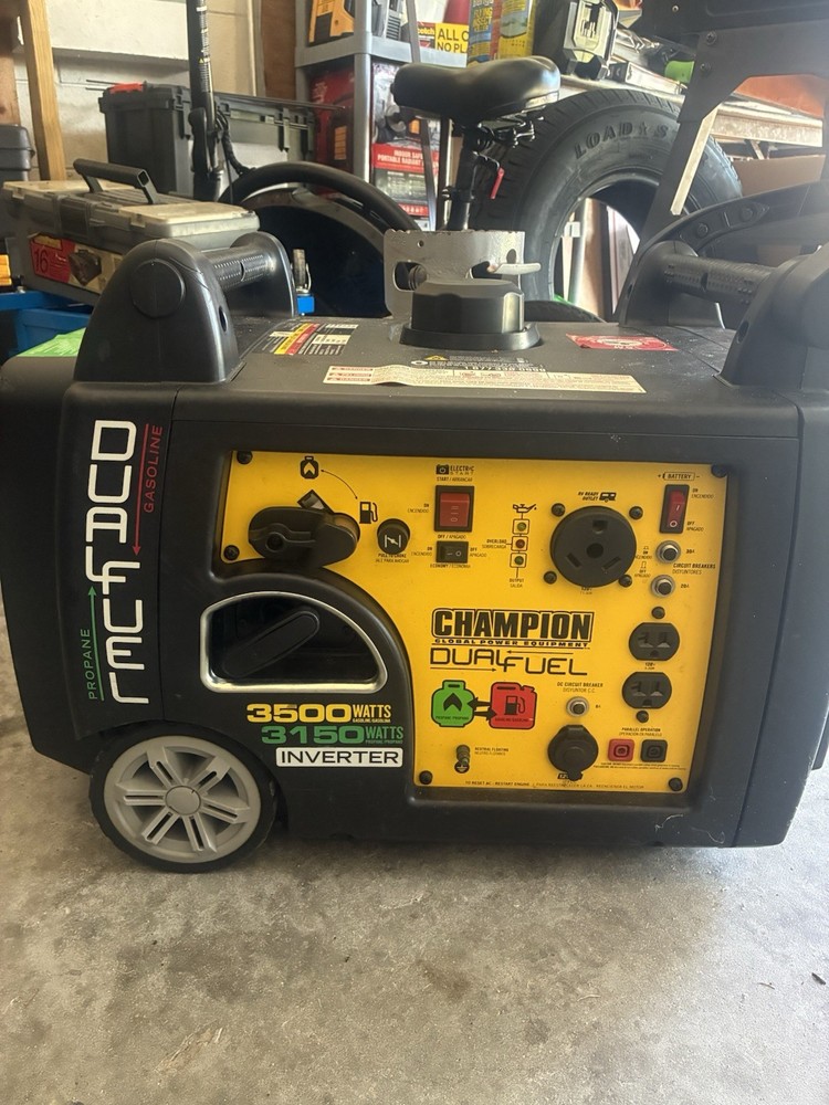 Used/Reliable Champion 100263 3400Watt Dual Fuel Inverter Generator