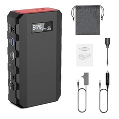 88Wh Portable Power Station 24000mAh Camping Solar Generator(Solar Panel Black