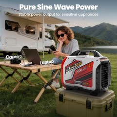 Quiet & Lightweight Inverter Generator 2400W 58dB with Parallel Kit Cables