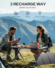 Solar Powered Generator 200W Peak/100W Rated, Portable Solar Grey & Orange