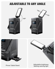240W Portable Power Station Generator LiFePO4 Battery 100W PD Power Bank Light
