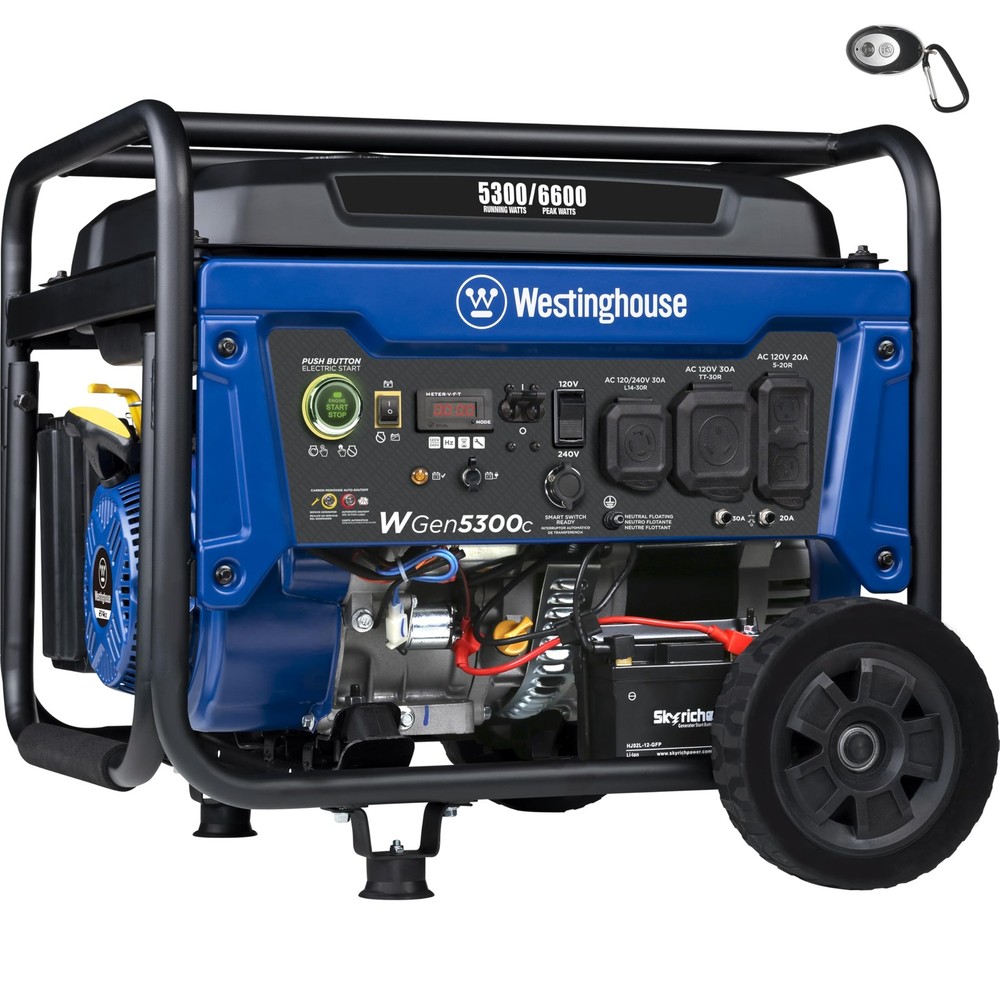 Portable Generator 6600W Remote Electric Start CO Sensor Westinghouse Watt Home