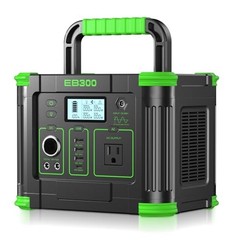 Portable Power Station 300W, 288Wh Solar Generator with 60W USB-C PD Green