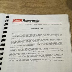 Coleman Powermate Repair Price List For Electric Generators & Pressure Washers