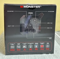 Monster Power Grid Portable 300W Battery Power Station 10W Wireless (Black) New
